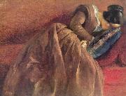 Adolph von Menzel Menzel's sister Emilie, sleeping Germany oil painting artist